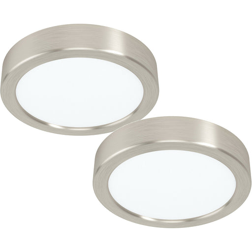 2 PACK Wall / Ceiling Light Satin Nickel 160mm Round Surface 10.5W LED 4000K Loops
