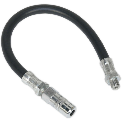 300mm Flexible Rubber Delivery Hose - 1/8" BSP - 4-Jaw Connector - Zinc Plated Loops