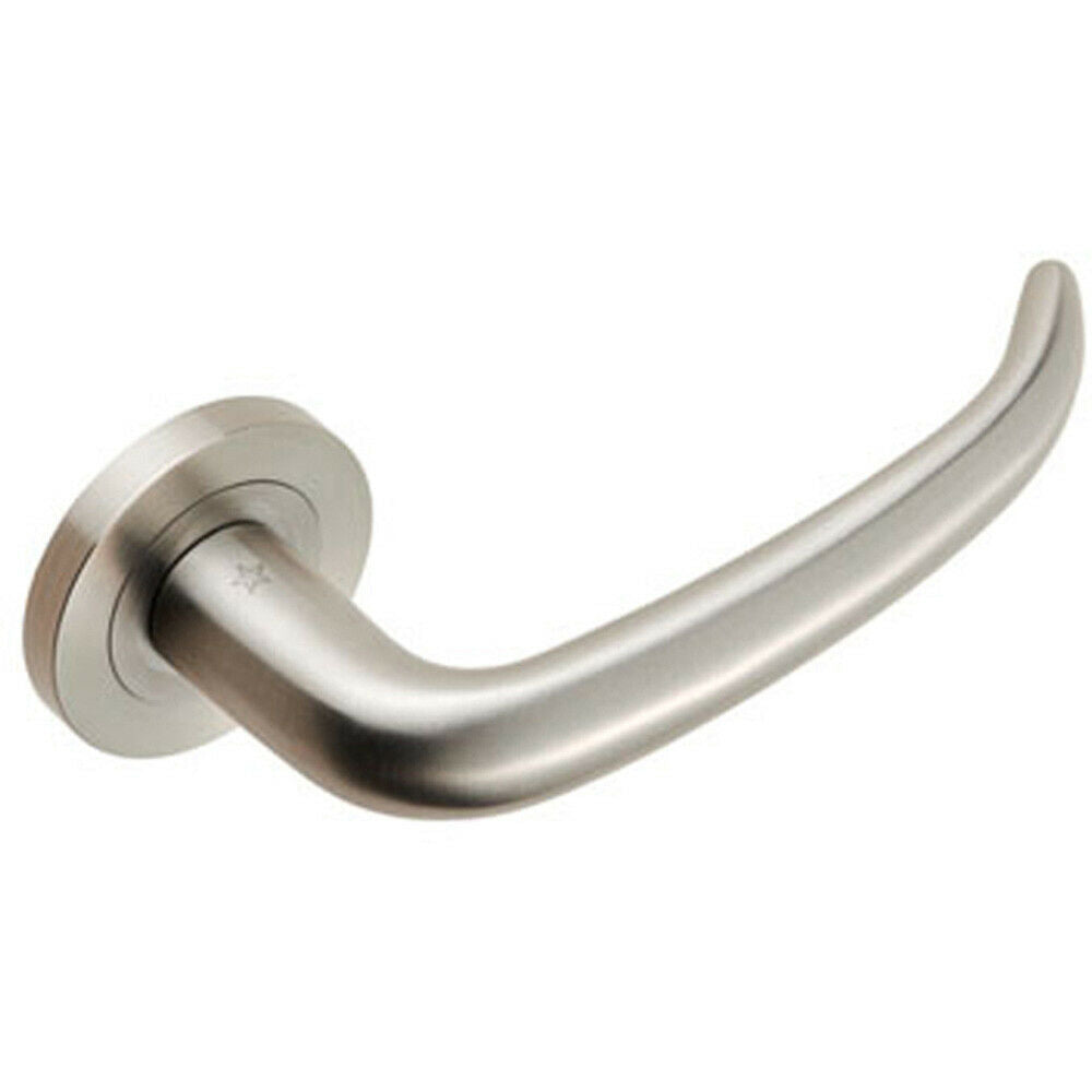PAIR Slim Rounded Inward Curved Lever on Round Rose Concealed Fix Sati ...