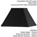 9" Inch Square Tapered Lamp Shade Black Faux Silk Fabric Cover Modern Elegant Loops