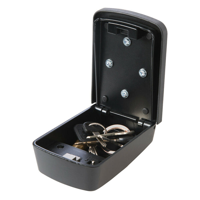 121mm x 83mm 4 Digit Mini Key Safe Cabinet Lockable Wall Mounted Storage Box Loops