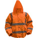 XXL Orange Hi-Vis Jacket with Quilted Lining - Elasticated Waist - Work Wear Loops