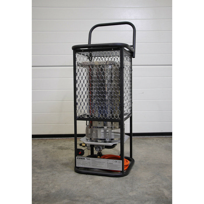 Industrial Propane Heater - 125000 Btu/Hr Space Warmer - Heavy Duty Frame Loops