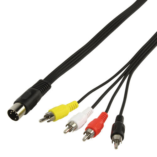 1m 5 Pin DIN Plug To 4 RCA Male Audio Adapter Phono Cable Lead Camera CCTV Loops