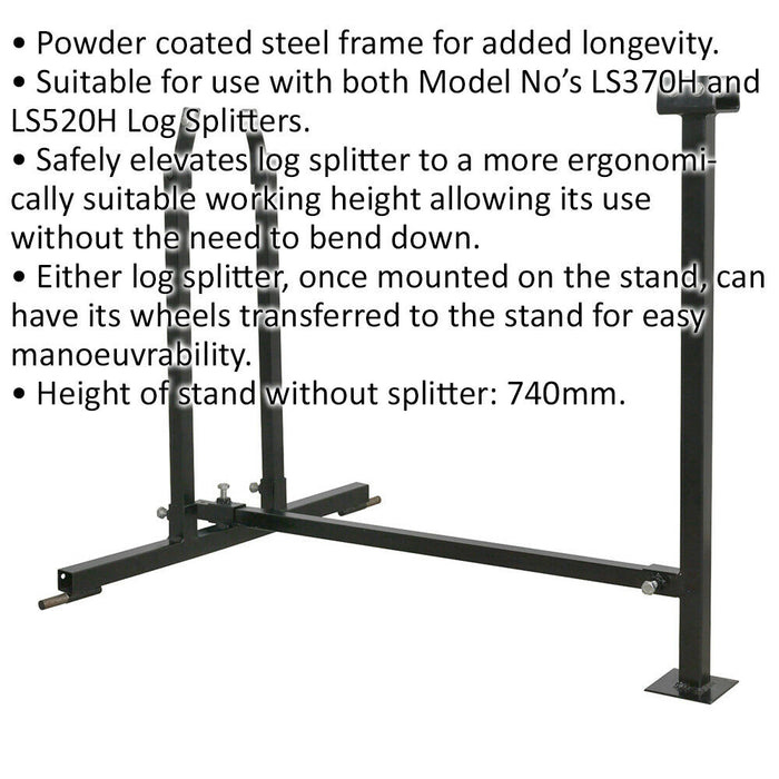 Horizontal Log Splitter Stand for ys05343 & ys05351 Log Splitters - Steel Frame Loops