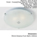 Flush Ceiling Light Frosted/Clear Glass & Chrome Plate 2 x 40W E14 candle Loops