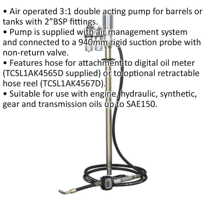 Air Operated Oil Dispensing Pump Station - Digital Meter - Air Management System Loops