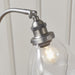 Table Lamp - Brushed Silver Paint & Clear Glass - 40W E14 golf - Bedside Light Loops