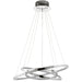 LED Ceiling Pendant Light 36W Warm White Chrome 3x Infinity Rings Strip Feature Loops