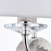Dimmable Twin Wall Light Nickel & White Fabric Shade Curved Arm Lamp Fitting Loops