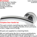 Door Handle & Latch Pack Satin Chrome Curved Arched Lever Screwless Round Rose Loops