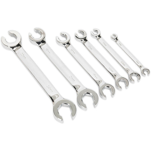 6 PACK Flare Nut Spanner Set -Compression Joint Wrench / Crow Foot Brake Spanner Loops