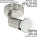 Quad Ceiling Spot Light & 2x Matching Wall Lights Satin Nickel Adjustable Head Loops