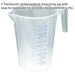 5 Litre Translucent Measuring Jug - Easy to Read Scale - Pouring Spout - Handle Loops