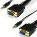 2m PC Laptop to TV Cable VGA SVGA 15 Pin & Integral 3.5mm Stereo Male Plug Loops
