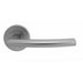 Door Handle & Latch Pack Satin Chrome Oval Curved Lever Screwless Round Rose Loops