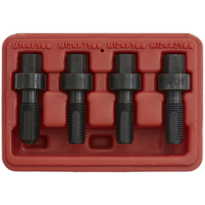 M12 & M14 Wheel Bolt Thread Chasers - Rim / Hub Cleaning & Repair Tool Set Loops