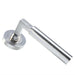 PAIR Straight Round Bar Handle on Round Rose Concealed Fix Satin Nickel Loops