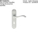 PAIR Curved Handle on Chamfered Lock Backplate 180 x 40mm Satin Chrome Loops