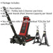 Low Entry Hydraulic Trolly Jack & 2 x Axle Stand Kit - 2500kg Capacity - Red Loops