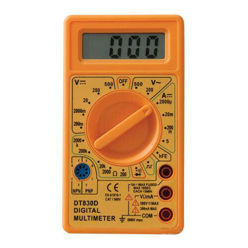Digital Multimeter AC DC Voltage Current Continuity Circuit Checker Tester Loops