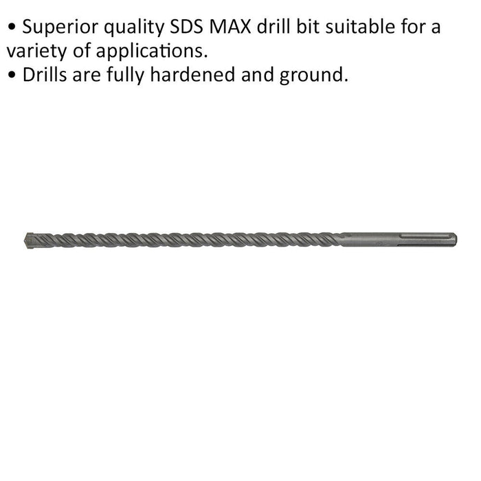 20 x 520mm SDS Max Drill Bit - Fully Hardened & Ground - Masonry Drilling Loops