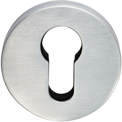 52mm Euro Profile Escutcheon Concealed Fix Satin Chrome Keyhole Cover Loops