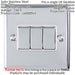 3 PACK 3 Gang Triple Metal Light Switch SATIN STEEL 2 Way 10A Grey Trim Loops