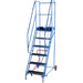 6 Tread Mobile Warehouse Stairs Anti Slip Steps 2.5m Portable Safety Ladder Loops
