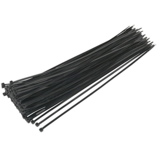 100 PACK Black Cable Ties - 380 x 4.4mm - Nylon 66 Material - Heat Resistant Loops