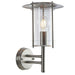 2 PACK IP44 Outdoor Wall Light Stainless Steel Lantern Glass Round Outdoor Lamp Loops