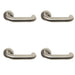 4x PAIR 22mm Round Bar Safety Handle on Round Rose Concealed Fix Satin Steel Loops