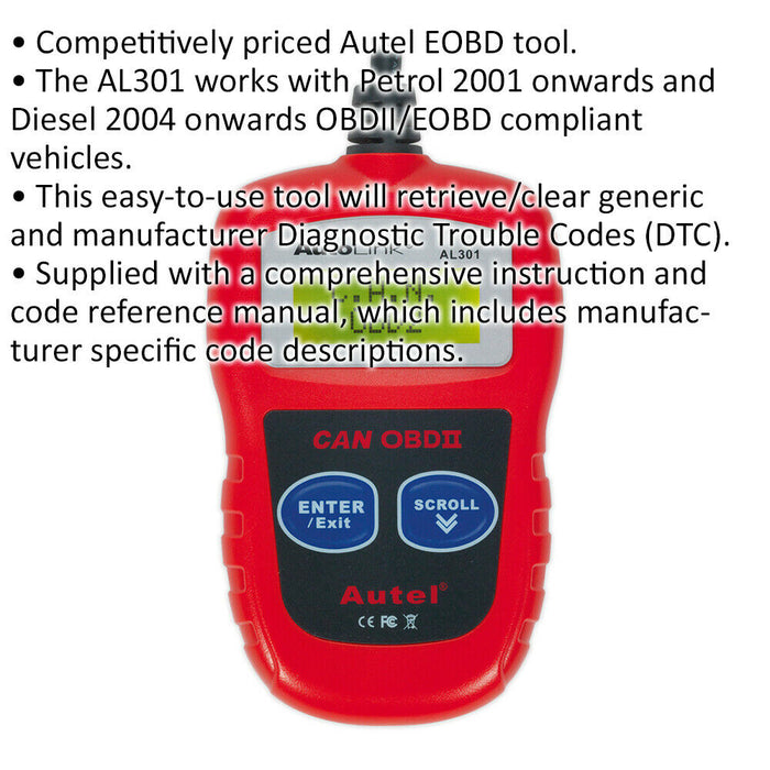 EOBD Code Reader - Automotive Engine Diagnostic Scan Tool - Error Code Reader Loops