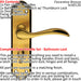 Door Handle & Bathroom Lock Pack Bronze Curved Lever Thumb Turn Backplate Loops