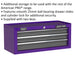 605 x 260 x 250mm PURPLE 3 Drawer MID-BOX Tool Chest Lockable Storage Cabinet Loops