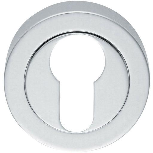 50mm Euro Profile Escutcheon Concealed Fix Satin Chrome Keyhole Cover Loops