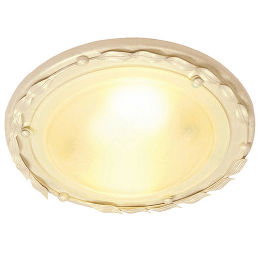 1 Bulb Flush Light Low Ceiling Ivory Gold LED E27 60W Bulb Loops