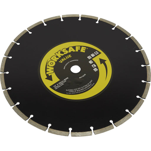 Multipurpose Diamond Blade - 300mm Diameter -20mm Bore - Dry Cutting Disc Loops