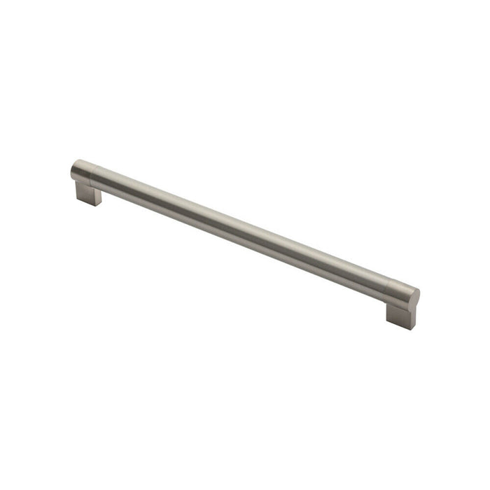 2x Keyhole Bar Pull Handle 376 x 22mm 352mm Fixing Centres Satin Nickel & Steel Loops