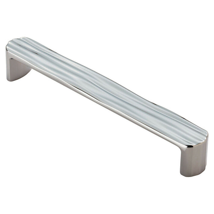 2x Textured Straight D Bar Door Handle 160mm Fixing Centres Polished Chrome Loops