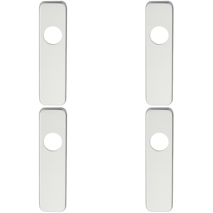 4x PAIR Door Handle Latch Plate for Safety Levers 154 x 40mm Satin Aluminium Loops