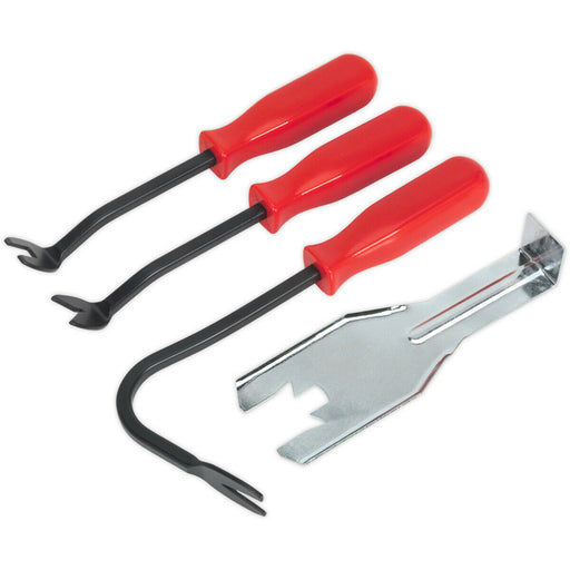 4 PIECE Trim Clip Removal Set - U and V Profile Tips - Stubby Angled Tool Kit Loops