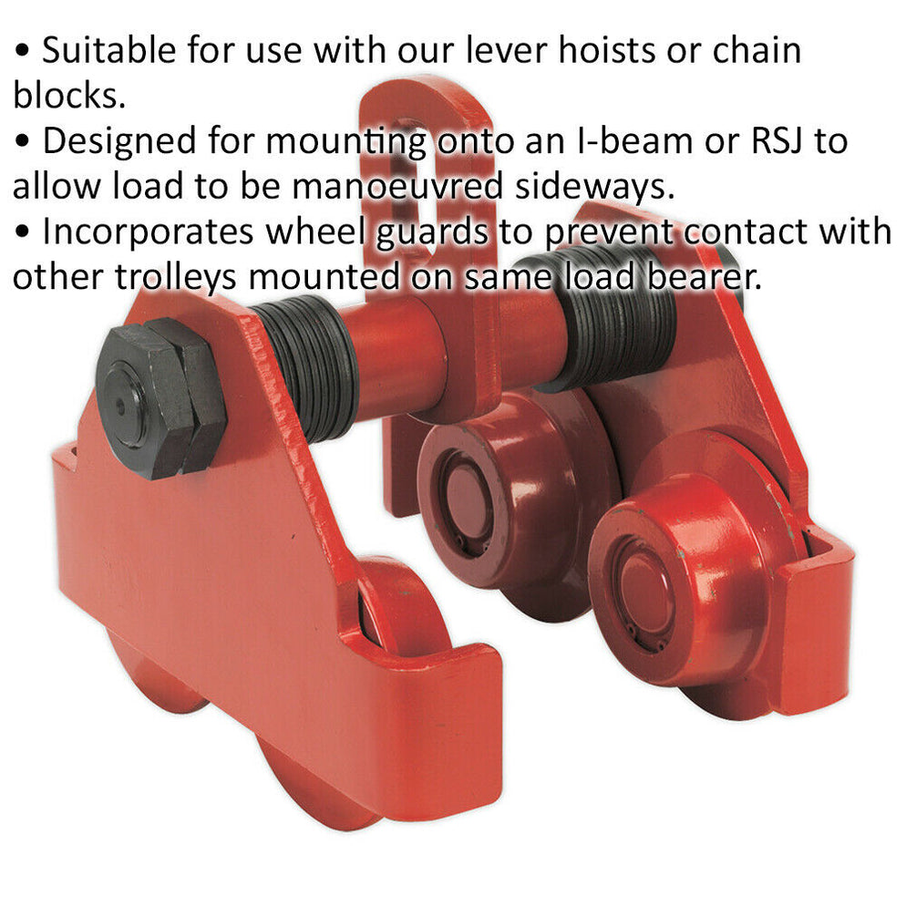 2 Tonne Beam Trolley Mounted Lifting Point IBeam RSJ Trolley Hois — LoopsDirect