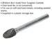 10mm Tungsten Carbide Rotary Burr Bit - Oval Head Engraving Milling Tool Loops