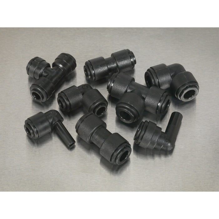 32 Pack - Various 6mm & 8mm Pneumatic Couplers - Straight Stem Elbow T Splitter Loops