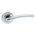 PAIR Raised Lever with Smooth Edges Concealed Fix Round Rose Polished Chrome Loops