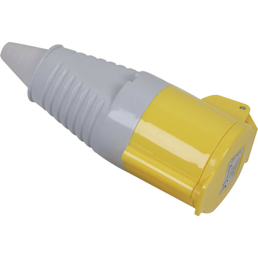 110V Yellow Plug Socket - Suitable for 2P+E 32A Connectors - IP44 Rated Loops