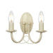 Twin Wall Light Sconce Looped Metal Drapes Double Ivory Gold LED E14 60W Bulb Loops