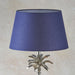Table Lamp Polished Nickel Plate & Navy Cotton 60W E27 GLS Base & Shade Loops