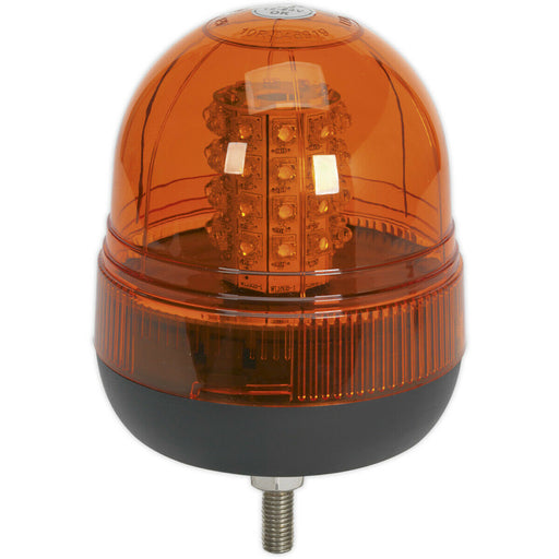 12V / 24V Fixed LED Rotating Amber Beacon Light - 12mm Threaded Fixing Bolt Loops